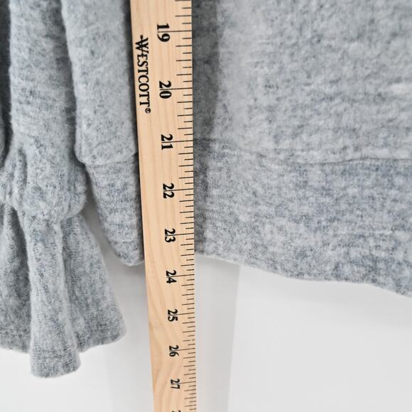 NWOT Anthropologie Sweater Eri Ali Sasha Hacci Top Gray SOFT Ruffle Cozy Size S - Picture 10 of 12
